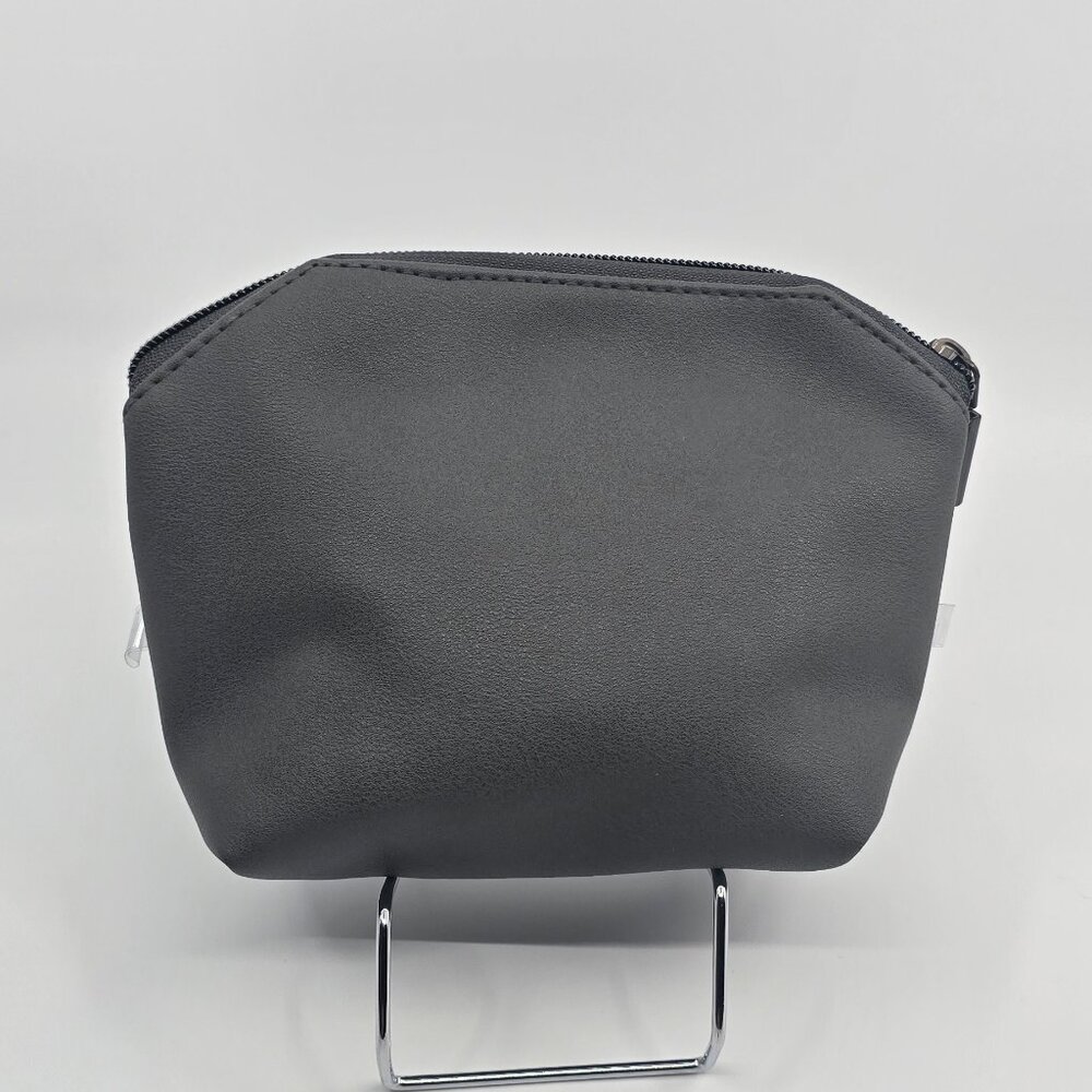 Jones New York Signature Charcoal Grey Pebbled Cosmetic Makeup Bag Pouch - Picture 2 of 8